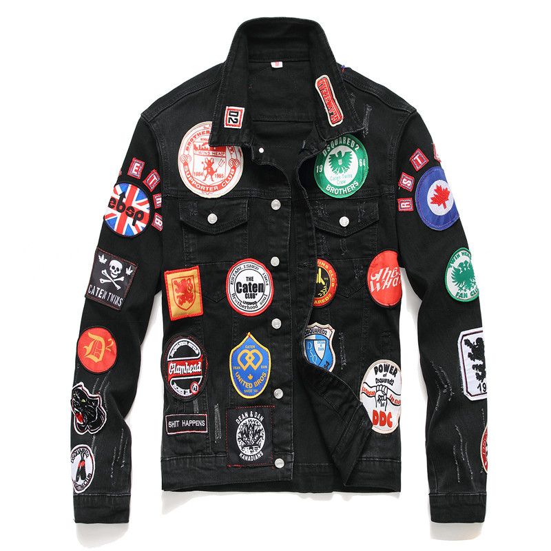 Characteristic Men's Denim Jacket with Patch