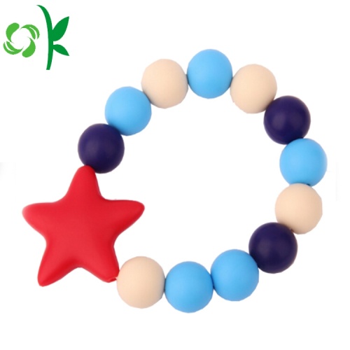 Silicone Baby Teething Bracelet Fashion Round Beads Silicone Bracelet Baby Teething Bracelet Manufactory