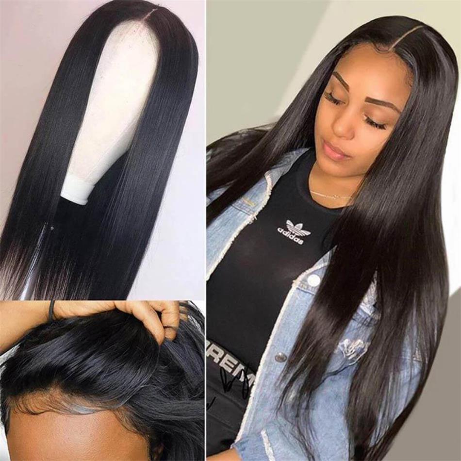 13*4 Straight Lace Wig Remy Brazilian Transparent Lace Front Human Hair Wigs Raw Virgin Straight Black Wig