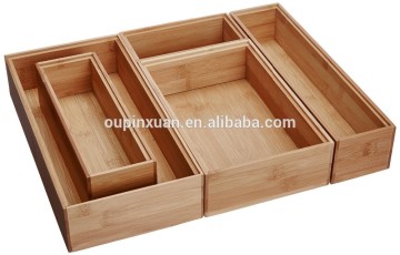Classic Bamboo Drawer Organizer Boxes with kitchen drawer