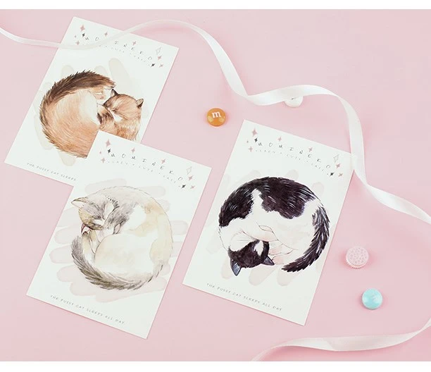 Cute Cat Design 30PCS Set Paper Greeting Gift Card