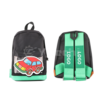 Green Racing Harness Straps Custom Logo Backpack