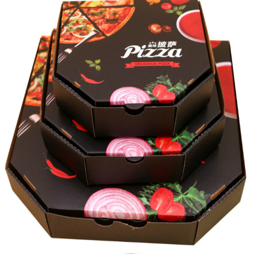 Caja de pizza de papel corrugado rectangular personalizado reciclable