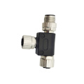 M12 Female to Male 5-pole T Connector