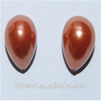 Wholesale 12-15mm Orange Raindrop Loose Shell Pearls Beads