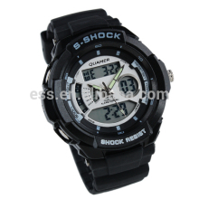 Gents Functional Date Alarm Black Rubber Strap Ultra Light Sport Watch WS059
