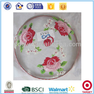 Handmade embroidered peony mesh dome food cover