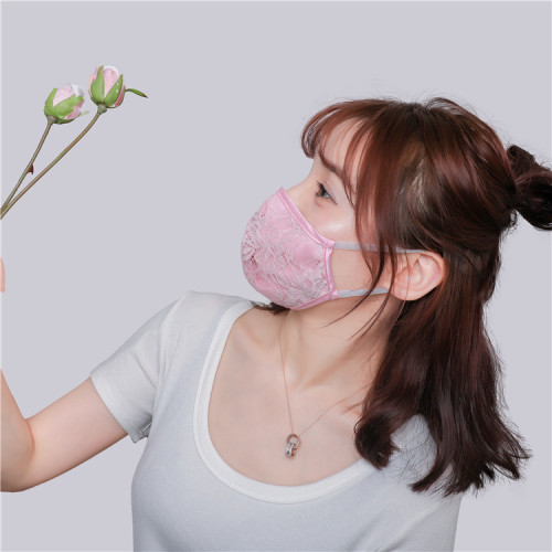 Sweet French lace imiation silk mask