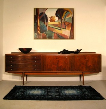 72 inch Mid Century Danish Modern Wood Sideboard