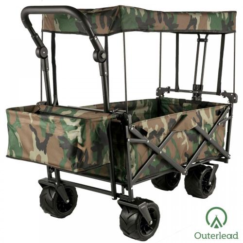 Outerlead Folding Garden Cart Heavy Duty Wagon w/Canopy