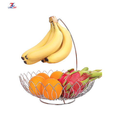 Creative Hanging Stainless Steel Metal Wire Fruit Basket