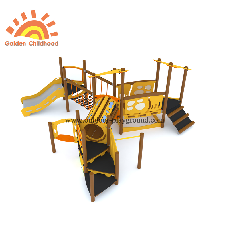 Hpl Wooden Tube Slide Equipment For Kids