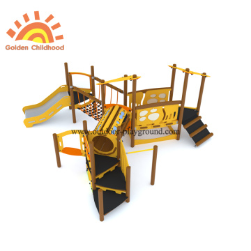 HPL Wooden Tube Slide Park Equipment For Kids