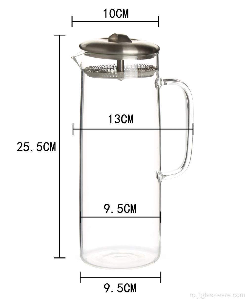 Carafă cu apă din sticlă borosilicată de 50 oz