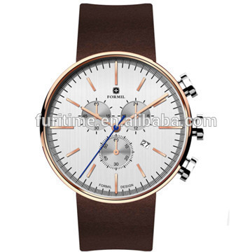 2015 best selling chronograph unisex watches PVD rose gold quartz watches different strap watches