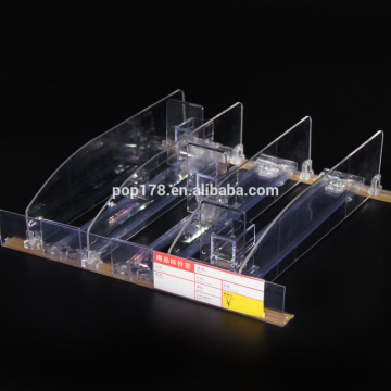 shelf pusher, rack pusher, display pusher and divider