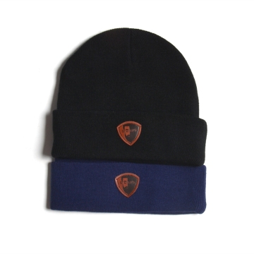 custom stripe beanie with custom patch label beanie hats