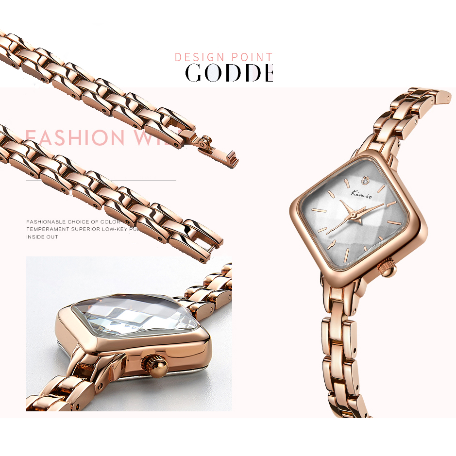 KIMIO 6268 Fashion Women's Bracelet Watches Rectangle Ladies Quartz Watch Casual Women's Dress Watch Wristwatches