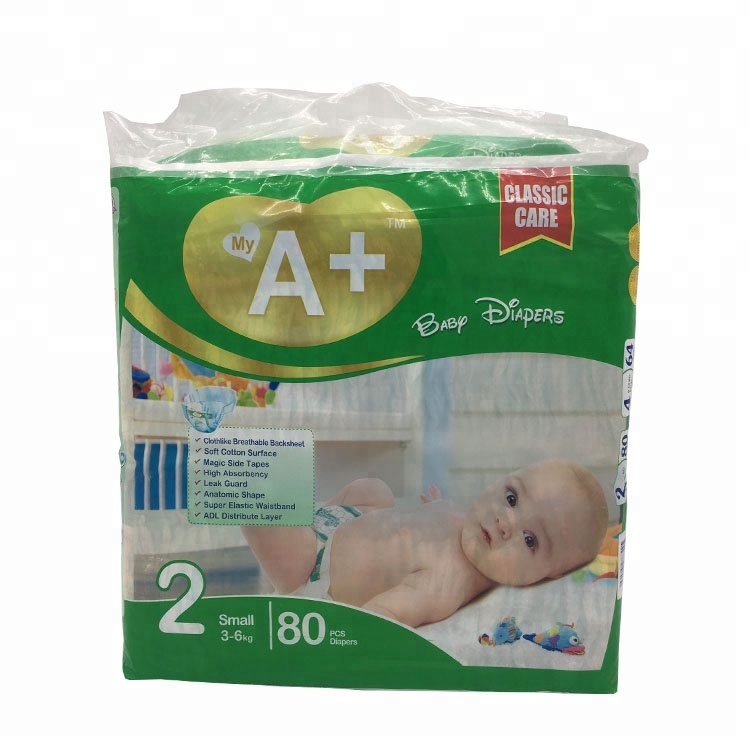 high quality cloth like cotton film magic disposable sleepy baby diaper