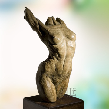 Western metal nude bronze female woman lady torso sculpture