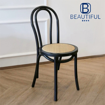 Stylish Curved Beech Chair with Natural Wood Finish