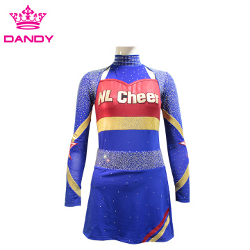 Metallic Stoff Marineblau Cheer Uniform