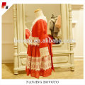 Chinese red snowflake embroidery long sleeve dress