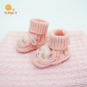 100% coton rose Crochet bébé filles chaussures