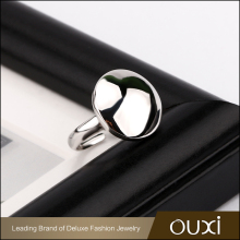 Simple unique design 18k rhodium plated ends open adjustable man cuff ring made in china