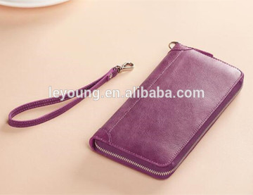 New Design Leather Zip Lady Wallet Women Money Clip Wallet