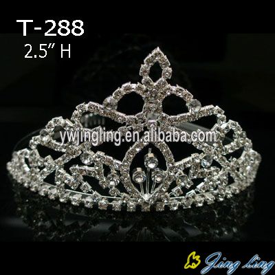 Crystal Wedding Hair Jewelry Small Pageant Queen Tiara