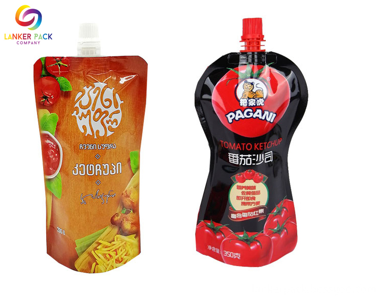 Custom Printed Plastic Liquid Packaging Spout Pouches