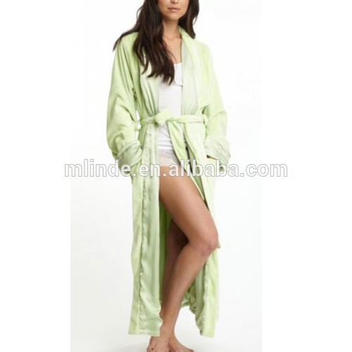 New Products 2017 wholesale women clothing sexy solid color robe soft fabric cheap fancy robes with silk lining