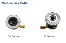 Bedhead unit medical gas outlet oxygen