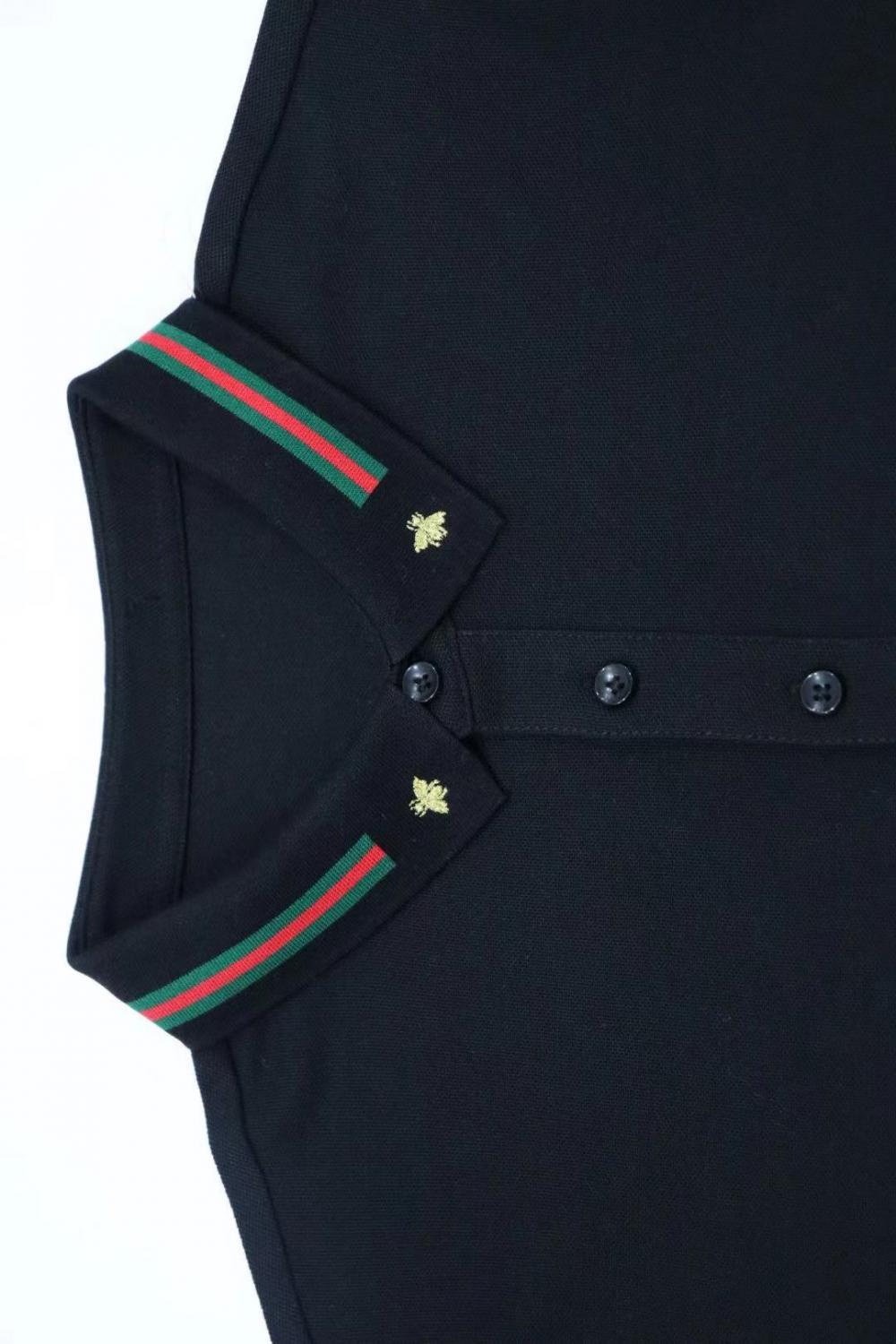 Polo da uomo tinta unita con colletto jacquard