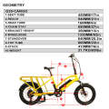 الدراجة الكهربائية 2Wheel Cargo Bicycle E Bike 48V 500W بطارية مزدوجة الكلاسيكية مساعدة عائلة عائلة Long Tair