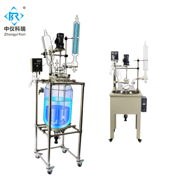 Lab jacketed cylinder Glass Reactor
