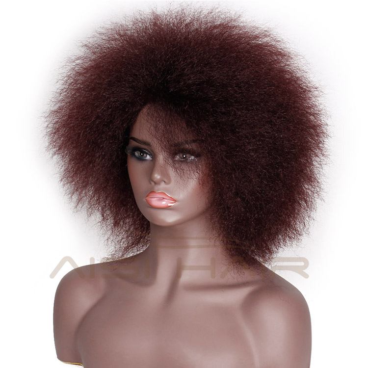 Good Quality Fluffy Short Wigs Afro Kinky Curly High temperature Fiber Short Wigs for American Africans