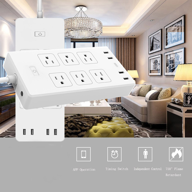 US Smart Wifi Usb Power Strip Surge Protector Outlet Socket Power Extensions Strip Electrical Power Strips TUYA