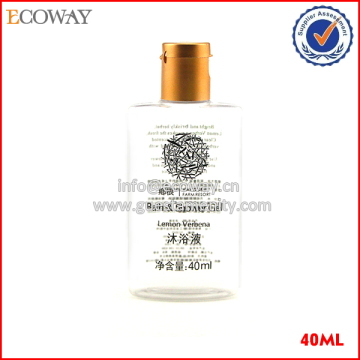 40ml flat shampoo plastic bottle