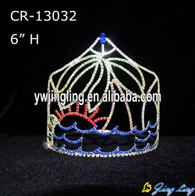 Rhinestone Crowns Tree Sun Sea Theme