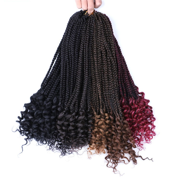 18inch box braids goddess crochet hair synthetic extension with flashy curl faux locs