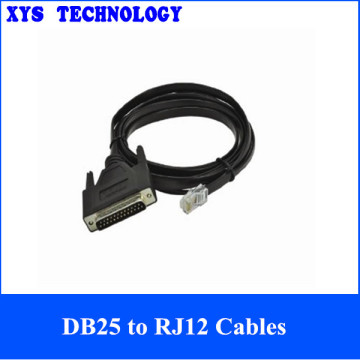 Flat type rj12 to db25 cables,male to female Parallel Printer Cables LPT Cables