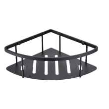 Black Wall-Mounted Corner Shower Shelf