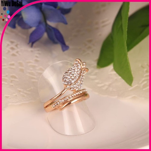 2015 popular hot selling fashionable alloy spot drill women ring