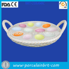 ceramic cheap wholesale egg tray decorative easter basket