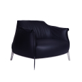 Sedia moderna in pelle di grande dimensione Archibald Lounge