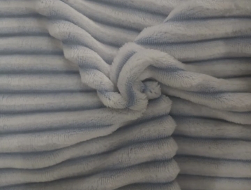 Flannel Drop Needle Queen Blanket with Vertical Stripes