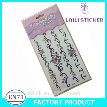 body temporary glitter tattoo sticker / flash glitter tattoo sticker