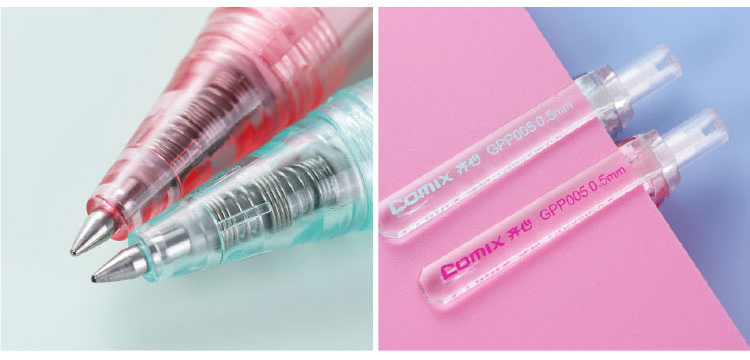 comix hot manufacturer excellent crystal 2 colors plastic quick dry gel ink pens for gift promotion